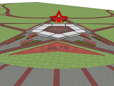 现代乡村公园 红色主题文化 公园广场 乡村公园