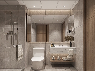现代简约酒店卫生间 现代客房卫生间