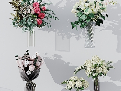 现代轻奢花艺 现代花卉 植物 摆件 绿植鲜花 装饰花瓶