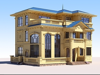 欧式独栋别墅 别墅 独栋别墅 建筑外观 欧式别墅 自建房