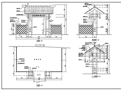 入户门 竹子入口大门 施工图