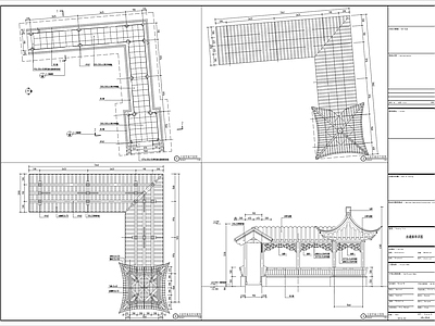 中式亭子 中式古建亭廊 施工图
