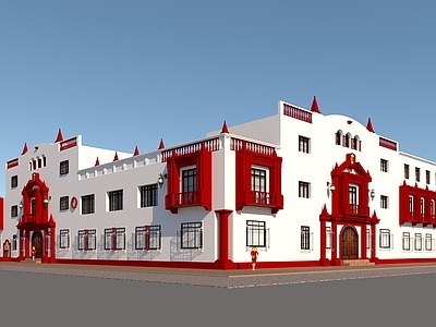 简欧酒店建筑 多层酒店建筑