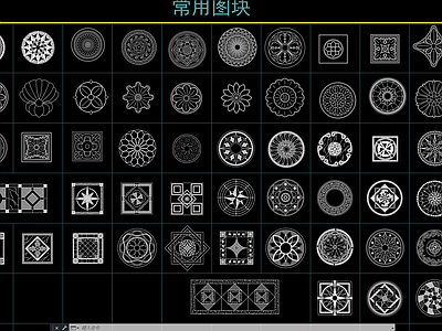 现代地面拼花 拼花 地面拼花 硬装构件 拼花吊顶 施工图
