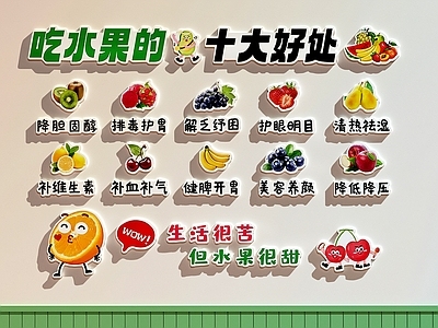 现代水果店 水果店装饰画 水果店打卡墙 水果店文化墙