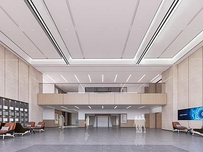 现代其他学校空间 大学教学楼大厅