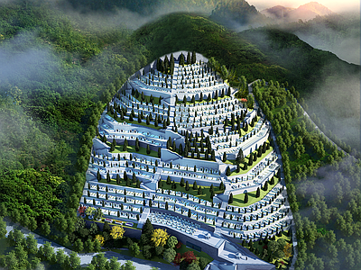 中式风格建筑 中式公墓