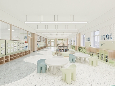 现代其他学校空间 走廊 小学敞开式走廊