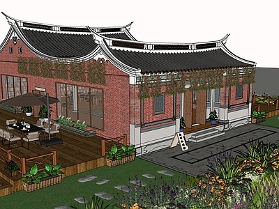 新中式古建筑 新中式咖啡馆 特色咖啡馆 异形建筑