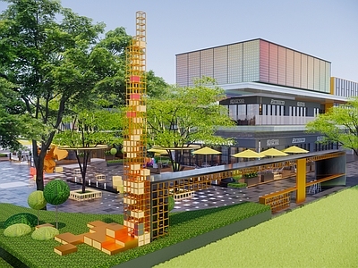 现代商业综合体景观 示范区景观 商业街打卡 商业街精神堡垒 商业街景观 沿街商业景观