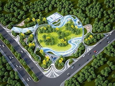现代美式口袋公园 口袋公园 现代口袋公园 社区公园 景观公园