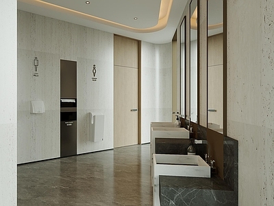 现代轻奢酒店卫生间 现代卫生间 简约 商超卫生间 酒店卫生间