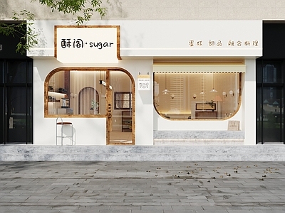 现代门头 奶茶店门头 蛋糕店面包店 烘焙店 甜品店