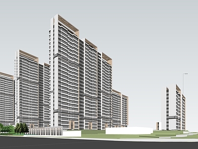 现代小区建筑 现代高层住宅