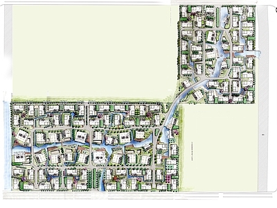 现代产业园建筑 现代办公产业园 产业园区规划 总平面图 施工图