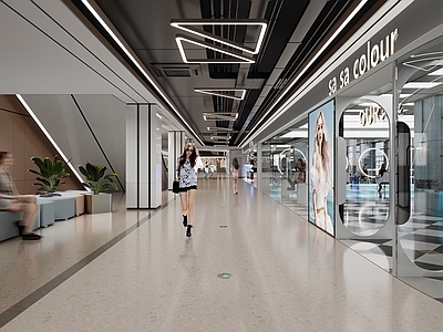 现代工业商场 现代商业走廊