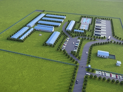 现代其他工业建筑 煤矿生活区