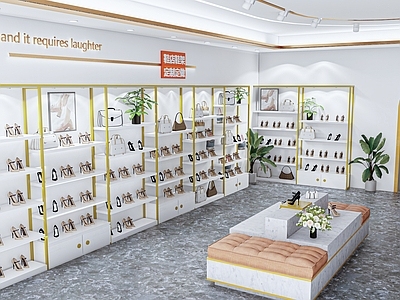 现代其他产品展厅 鞋柜 鞋柜包包店 鞋包展示柜台
