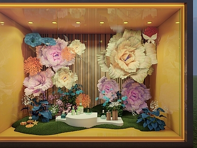 现代其他产品展厅 花展厅 香皂展厅柜 展厅店铺展示 橱窗展厅