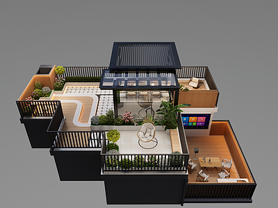 现代简约屋顶花园 现代简约屋顶花园 屋顶花园设计