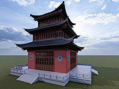 新中式中式古建筑 古建筑 古塔 庙宇