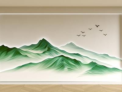 新中式沙发背景墙 客厅背景墙 沙发背景墙 山水线条背景墙 波浪线条背景 山水屏风隔断