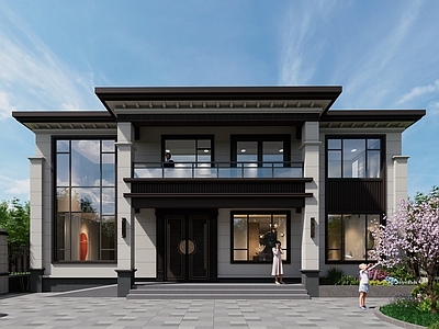 新中式中式别墅 独栋别墅 多层别墅 二层别墅 自建房