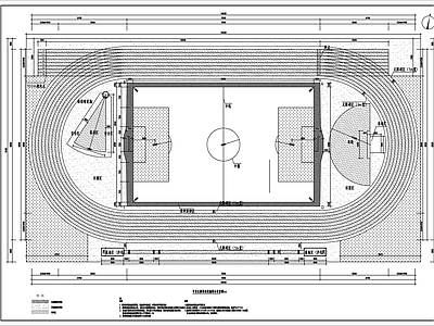 现代极简其他公共空间 学校运动场地 跑道 体育运动场地 施工图