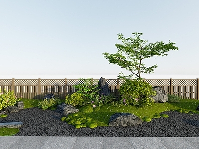 现代庭院小品 现代庭院景观 景观小品 植物组合 乔木