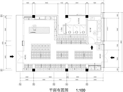 现代便利店 便利店设计平面图 无人超市平面图 小超市设计平面图 施工图