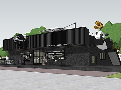 简约轻奢餐饮建筑 咖啡厅 茶餐厅 奶茶店 简约餐厅 清吧
