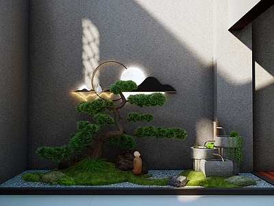 现代新中式庭院小品 庭院景观小品