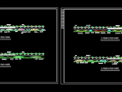 城市次干道景观 道路绿化 施工图