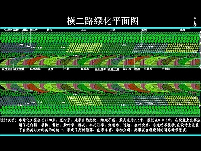 城市次干道景观 道路绿化 施工图