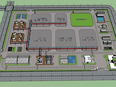 现代其他工业建筑 化工厂房