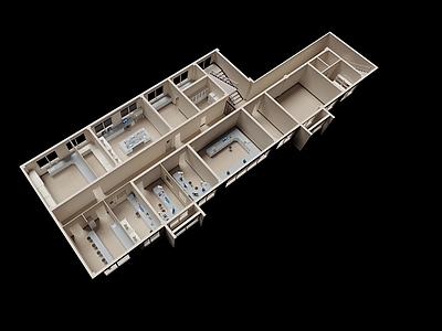 现代医院 医院大厅 医院鸟瞰 医院布局鸟瞰 病房鸟瞰