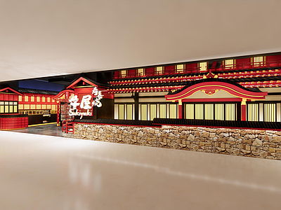 日式复古日料店 日料店明档 寿喜烧 门头 景观 就餐区