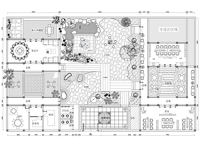 中式会所 私人会所 750平私人会所 中式合院会所 中式园林会所 会所平面图 施工图