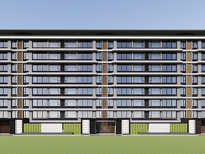 现代多层住宅 曲线 飘板 院门 洋房