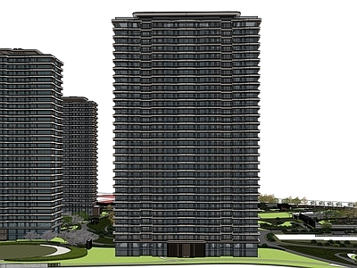 现代高层住宅 住宅曲线设计 单元门设计 示范区设计 规划住宅设计