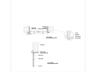 综合门节点 木门 双开门木饰面门 施工图