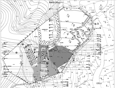 办公景观 室外道路 配电 室外排水 室外铺装 室外植物 施工图
