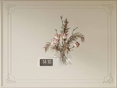 现代中古花艺 摆件 茶几摆件 花卉 玻璃瓶 桌面摆件