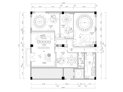 现代其他商业空间 茶酒会所平面图 施工图