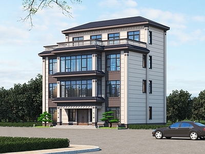 新中式独栋别墅 新中式独栋别墅 自建房洋房 高层住宅