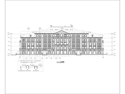 法式别墅建筑 联排别墅 石材幕墙 施工图