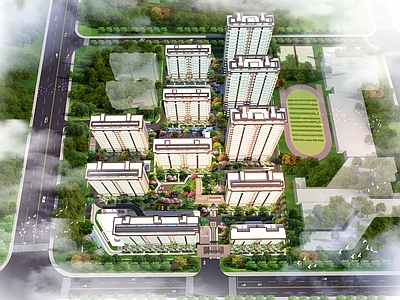 现代高层住宅 住宅小区 小区游乐设施 入户门