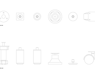 现代家具图库 家具腿 施工图
