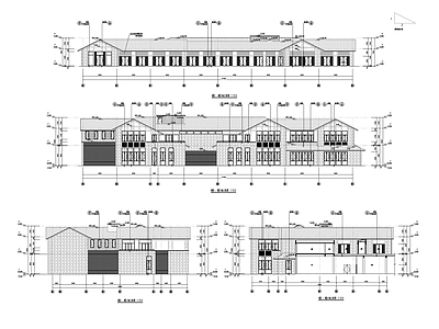 新中式办公楼建筑 办公商业建筑方案 施工图