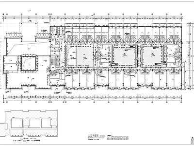 新中式酒店建筑 庭院商业客房平立 剖 施工图